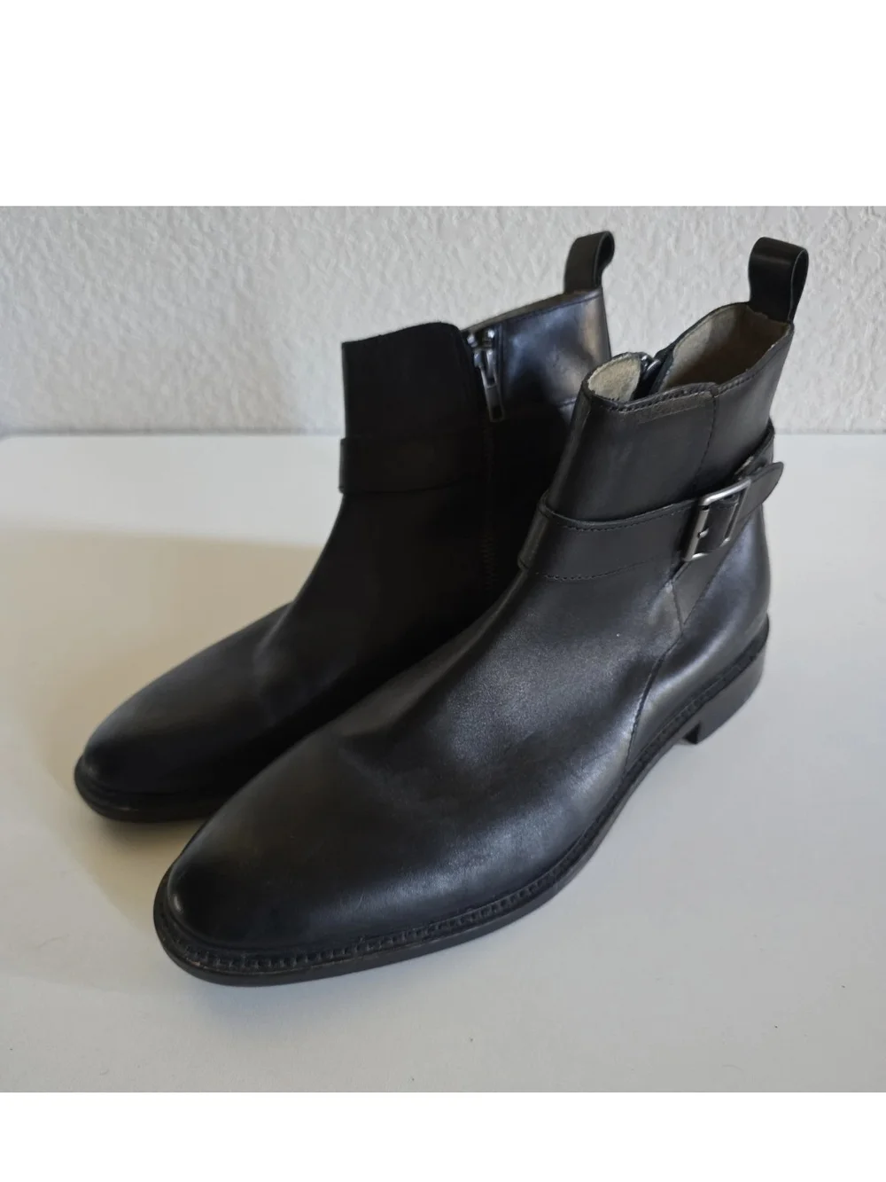 Banana Republic Mens Black Italian Leather Chukka Boots with Buckle Sz 8.5